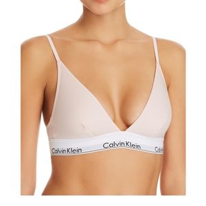 Calvin Klein Women Modern Cotton Lightly Lined Lift Bralette Pink Sz L